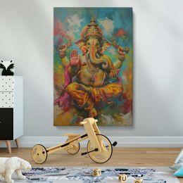 Vibrant Ganesha - Abstract Elephant Deity in Bright Colors
