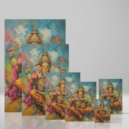 Vibrant Ganesha - Abstract Elephant Deity in Bright Colors