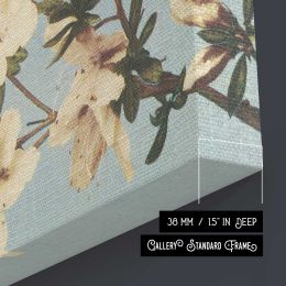 Vintage Japanese azaleas illustration wall art Square Canvas Wall Art