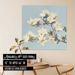 Vintage Japanese azaleas illustration wall art Square Canvas Wall Art