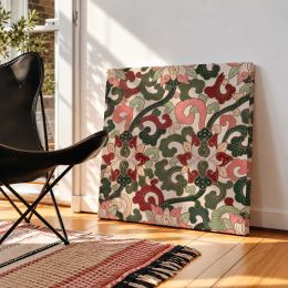 Vintage seamless pattern flower background, colorful oriental flower graphic Square Canvas Wall Art