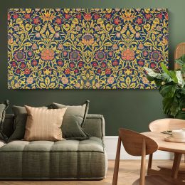 Violet and Columbine Botanical Pattern Wall Art Print