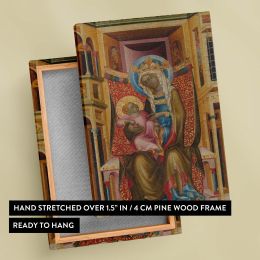 Virgin and Child Enthroned - Medieval Gold Halo Icon