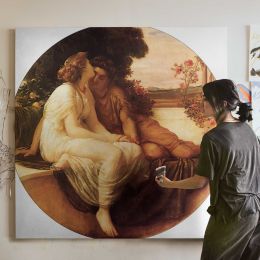 Wedded by Frederic Leighton Square Canvas Wall Art