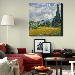 Wheat Field with Cypresses by Vincent van Gogh Square Canvas Wall Art