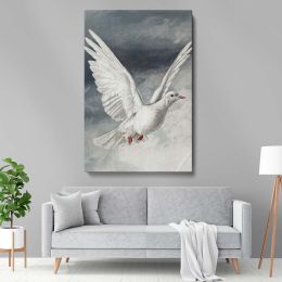White Dove in the Clouds - Symbol of Peace and Serenity Vintage Print