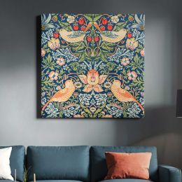 William Morris famous Strawberry Thief pattern (1883 Square Canvas Wall Art