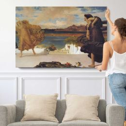 Woman and Child at the Water's Edge by Frederic Leighton Canvas Wall Art Print