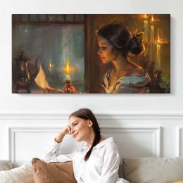 Woman by Candlelight by Daniel Gerhartz Wall Art