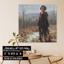 Woman in a Winter Landscape by Daniel Gerhartz Square Canvas Wall Art