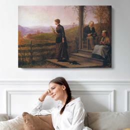 Woman Waiting at a Balcony Canvas Wall Art Print