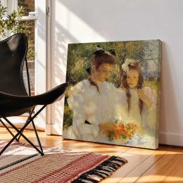 Women in a Summer Garden Square Canvas Wall Art