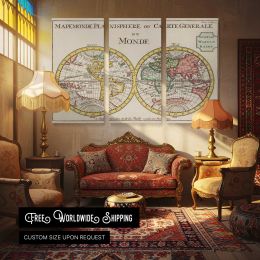 World Map Planisphere by Daniel de Lafeuille Canvas Wall Art Print