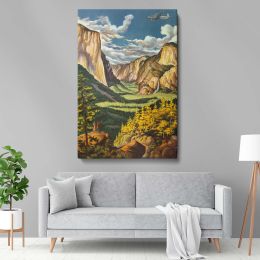 Yosemite Valley - Scenic Vintage United Airlines Travel Poster