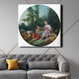 Young girl, 1760 - 1770, François Boucher Square Canvas Wall Art