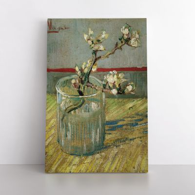Vincent Van Gogh Painting Blossoming Almond Branch In A Glass Abstract Canvas Wall Art