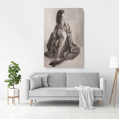 Women's Erotica Painting by Famous Owen Claxton Canvas Wall Art