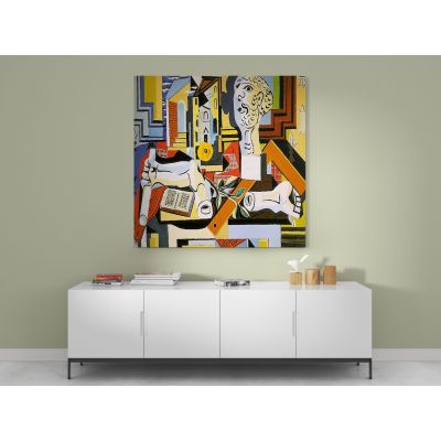 Studio with Plaster Head Painting by Pablo Picasso Canvas Wall Art