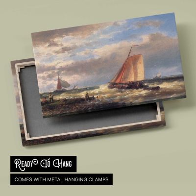 A Choppy Estuary by Abraham Hulk Snr Canvas Wall Art Print