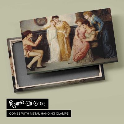 A Youth Relating Tales to Ladies by Simeon Solomon Canvas Wall Art Print