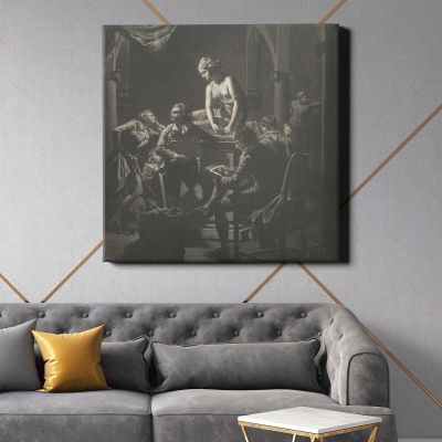 An Academy by Lamplight Square Canvas Wall Art