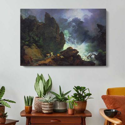 An Avalanche in the Alps by Phillip James De Loutherbourg Canvas Wall Art Print