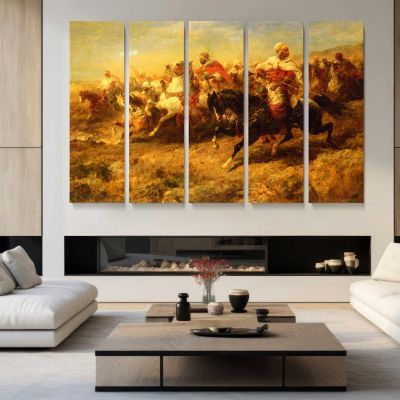 Arab Horseman by Adolf Schreyer Canvas Wall Art Print