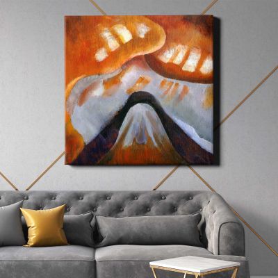 Arthur Dove abstract art print, Mountain and Sky, modernism painting Square Canvas Wall Art