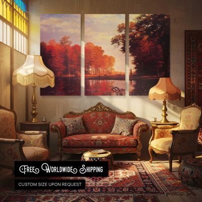 Autumn Woods by Albert Bierstadt Canvas Wall Art Print