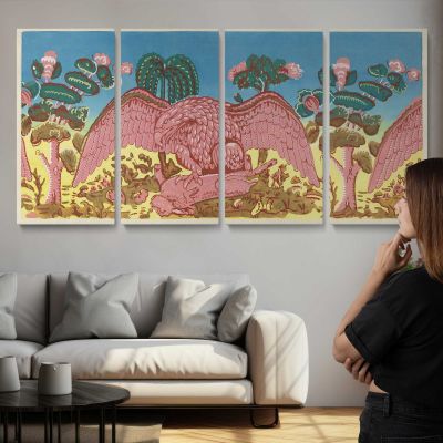 Bandbox Design with Eagle and Rabbit by Martin Partyka Panoramic Wall Art