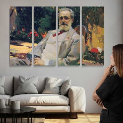 Bearded Man in a Garden Canvas Wall Art Print