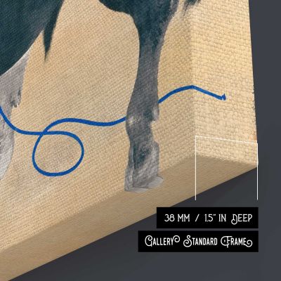 Black bull (19th century) vintage Japanese painting by Mochizuki Gyokusen Square Canvas Wall Art