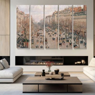 Boulevard Monmartre in Paris by Camille Pissarro Canvas Wall Art Print