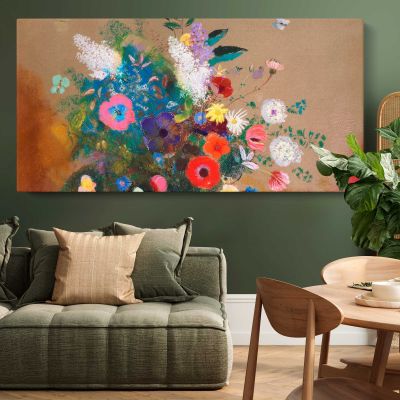 Bouquet of Flowers Art Remix by Odilon Redon Wall Art Print
