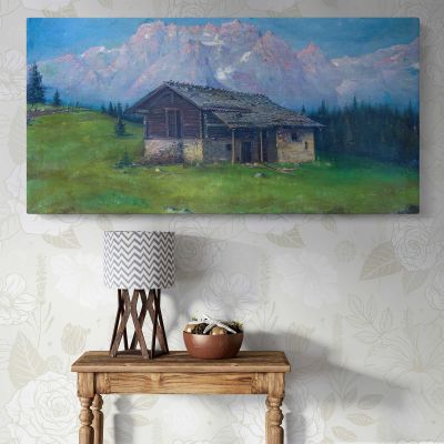 Brenta Mountains and Alpine Cabin by Andreas Roth Panoramic Canvas Print