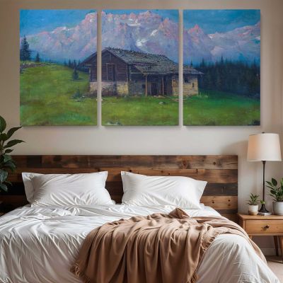 Brenta Mountains and Alpine Cabin by Andreas Roth Panoramic Canvas Print