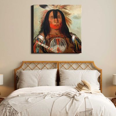 Buffalo Bulls Back Fat (1832) oil painting by George Catlin Square Canvas Wall Art