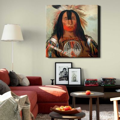 Buffalo Bulls Back Fat (1832) oil painting by George Catlin Square Canvas Wall Art