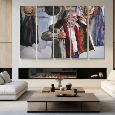 Busy Street in Watercolour Canvas Wall Art Print