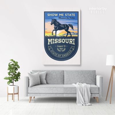 Missouri Show Me State US State of America Emblem Canvas Wall Artwork Mural Print