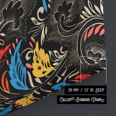 Chinese vintage seamless pattern flower background, decorative oriental art Square Canvas Wall Art