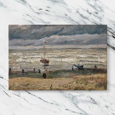 Beach at Scheveningen in Stormy Weather by Vincent van Gogh Canvas Wall Art Print