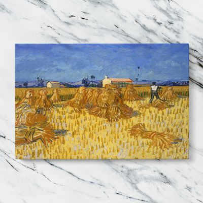Harvest in Provence by Vincent van Gogh Canvas Wall Art Print