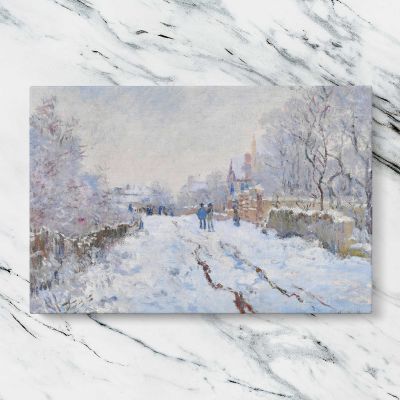 Snow at Argenteuil by Claude Monet Canvas Wall Art Print