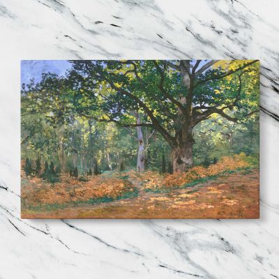 The Bodmer Oak Fontainebleau Forest by Claude Monet Canvas Wall Art Print