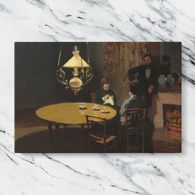 Interior after Dinner by Claude Monet Canvas Wall Art Print