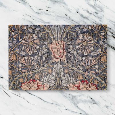 Honeysuckle Printed Linen Pattern by William Morris Canvas Wall Art Print