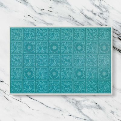 Diaper Turquoise Pattern by William Morris Canvas Wall Art Print