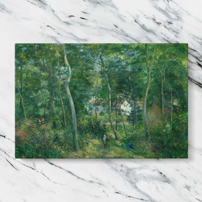 Edge of the Woods Near L Hermitage Pontoise by Camille Pissarro Canvas Wall Art Print