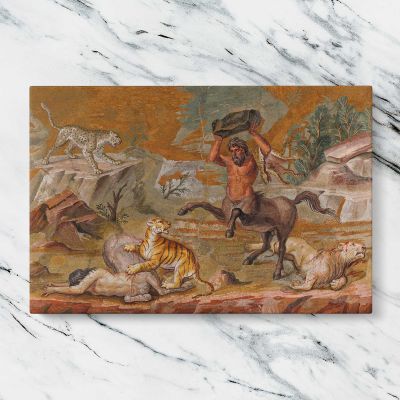 Ancient Centaur Mosaic Canvas Wall Art Print